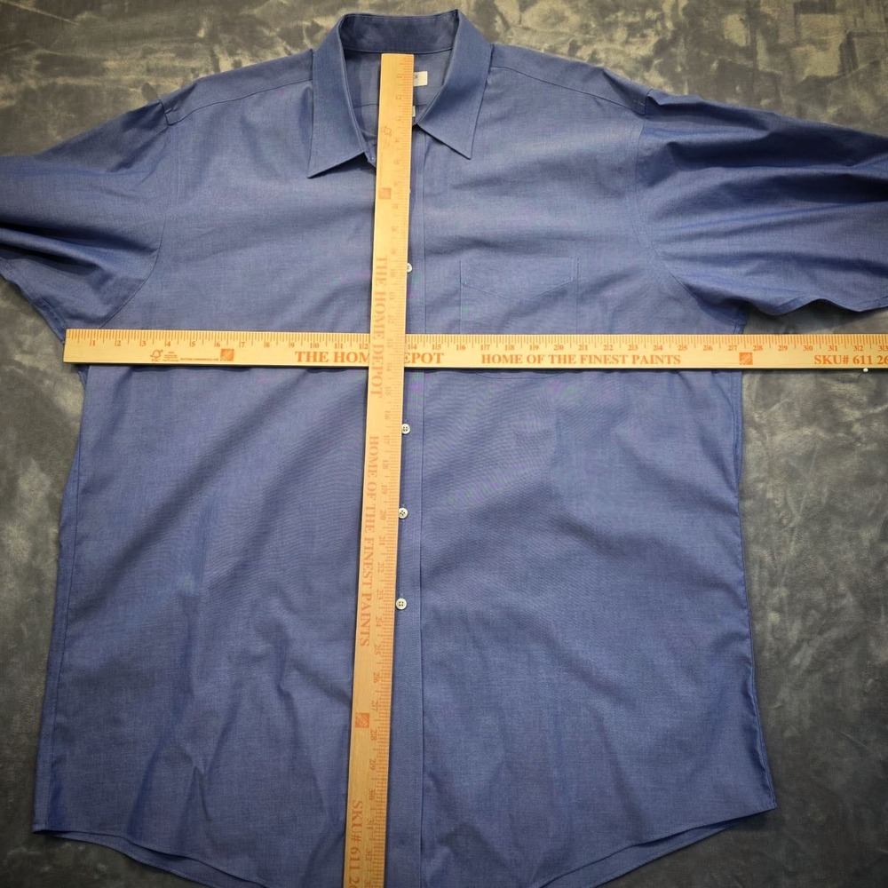 Brooks Brothers 346 Men's Dress Shirt Size 17.5 Blue Long Sleeve - Picture 8 of 9